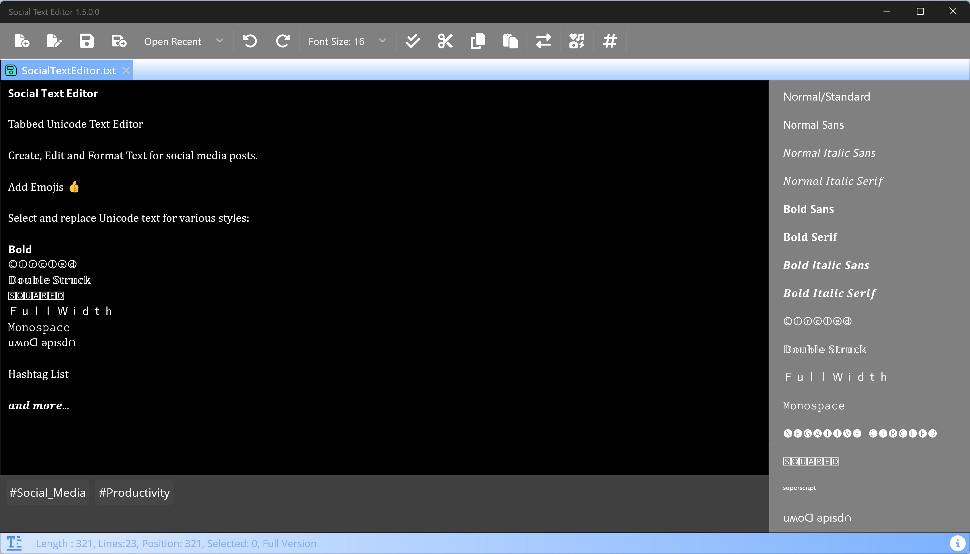 Dark mode screen shot